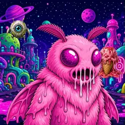 Oozlings #7359, Mutant Moth · Neon City