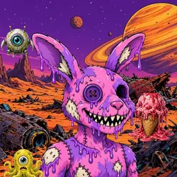 Oozlings #736, Zombie Bunny · Ship Junkyard