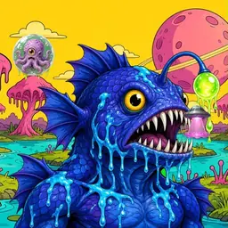 Oozlings #7360, Anglerfish · Turquoise Swamp