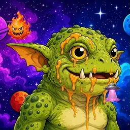 Oozlings #7366, Toad Goblin · Void Nebula