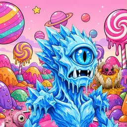 Oozlings #7369, Ice Cyclops · Candy Planet
