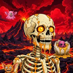 Oozlings #7370, Skull · Lava Fields