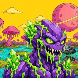 Oozlings #7371, Crystal Rock · Turquoise Swamp