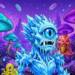 Oozlings #7376, Ice Cyclops · Fungus Forest