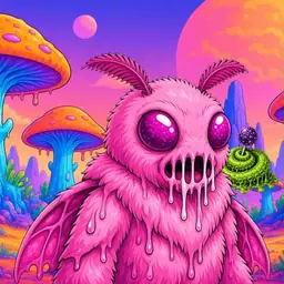Oozlings #738, Mutant Moth · Mushroom Desert