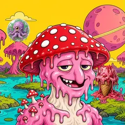 Oozlings #7385, Mushroom Head · Turquoise Swamp