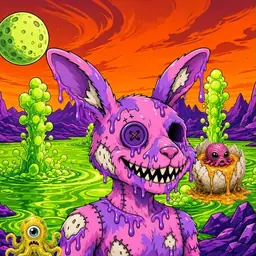 Oozlings #7386, Zombie Bunny · Acid Lake