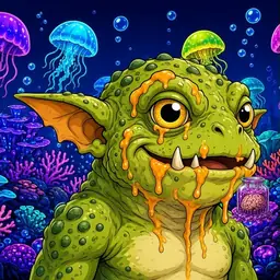 Oozlings #7388, Toad Goblin · Glow Reef