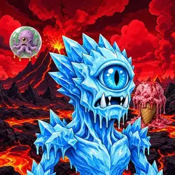 Oozlings #7389, Ice Cyclops · Lava Fields