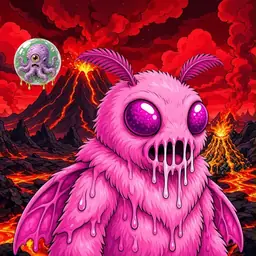 Oozlings #739, Mutant Moth · Lava Fields