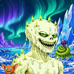 Oozlings #7392, Mutated Candle Wax · Aurora Ice