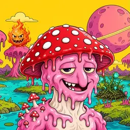 Oozlings #7395, Mushroom Head · Turquoise Swamp