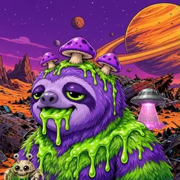 Oozlings #74, Slime Sloth · Ship Junkyard