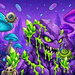 Oozlings #7401, Crystal Rock · Fungus Forest