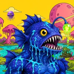 Oozlings #7405, Anglerfish · Turquoise Swamp