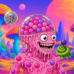 Oozlings #7414, Gumball Brain · Mushroom Desert