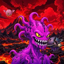 Oozlings #7415, Squid · Lava Fields