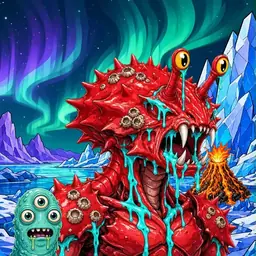 Oozlings #7422, Crab · Aurora Ice