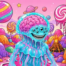 Oozlings #7424, Jellyfish Brain · Candy Planet