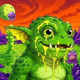 Oozlings #7429, Mutated Toad Goblin · Acid Lake
