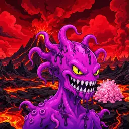 Oozlings #7430, Squid · Lava Fields