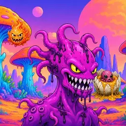 Oozlings #7434, Squid · Mushroom Desert