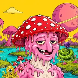 Oozlings #7440, Mushroom Head · Turquoise Swamp