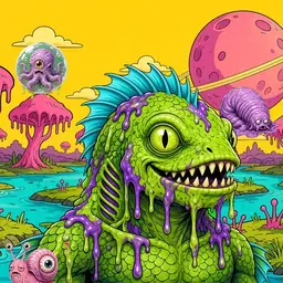 Oozlings #7444, Swamp Fish · Turquoise Swamp