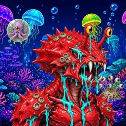 Oozlings #7451, Crab · Glow Reef