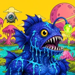 Oozlings #7453, Anglerfish · Turquoise Swamp