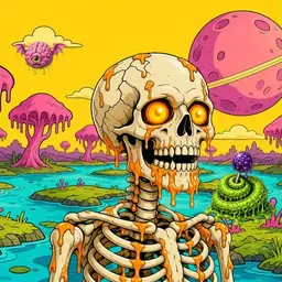 Oozlings #7454, Skull · Turquoise Swamp