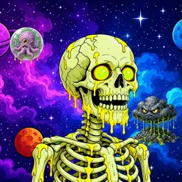 Oozlings #7455, Mutated Skull · Void Nebula
