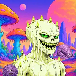 Oozlings #7456, Mutated Candle Wax · Mushroom Desert