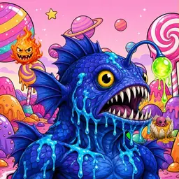 Oozlings #7459, Anglerfish · Candy Planet