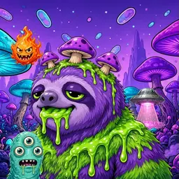 Oozlings #7463, Slime Sloth · Fungus Forest