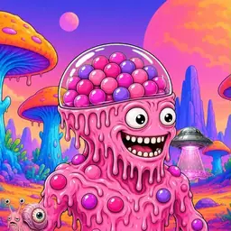 Oozlings #7466, Gumball Brain · Mushroom Desert