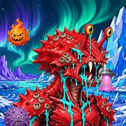 Oozlings #7475, Crab · Aurora Ice