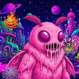 Oozlings #7476, Mutant Moth · Neon City