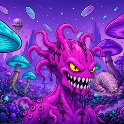 Oozlings #7483, Squid · Fungus Forest