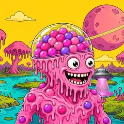 Oozlings #7484, Gumball Brain · Turquoise Swamp