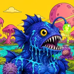 Oozlings #7489, Anglerfish · Turquoise Swamp