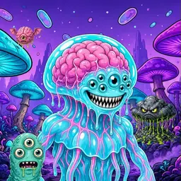 Oozlings #7490, Jellyfish Brain · Fungus Forest