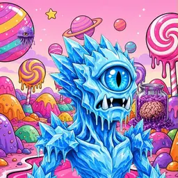 Oozlings #7491, Ice Cyclops · Candy Planet