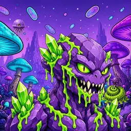 Oozlings #7496, Crystal Rock · Fungus Forest
