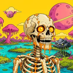 Oozlings #7497, Skull · Turquoise Swamp