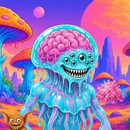 Oozlings #750, Jellyfish Brain · Mushroom Desert