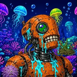 Oozlings #7501, Rusty Robot · Glow Reef