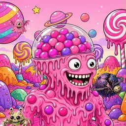 Oozlings #7502, Gumball Brain · Candy Planet