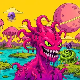 Oozlings #7503, Mutated Squid · Turquoise Swamp
