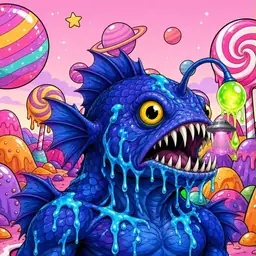 Oozlings #7504, Anglerfish · Candy Planet